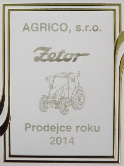 AGRICO, s.r.o. je již 4. rokem v řadě prodejcem roku traktorů ZETOR